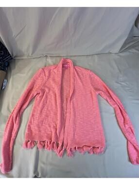 Lilly Pulitzer Baby Pink Open Tasseled Cardigan Size XXS